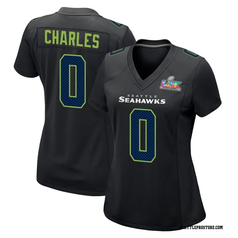 Black Women's Irvin Charles Seattle Seahawks Game Carbon Fashion Super Bowl LX Patch Jersey