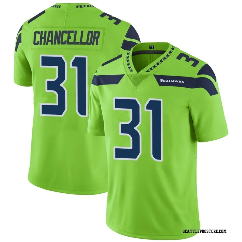 Green Youth Kam Chancellor Seattle Seahawks Limited Color Rush Neon Jersey