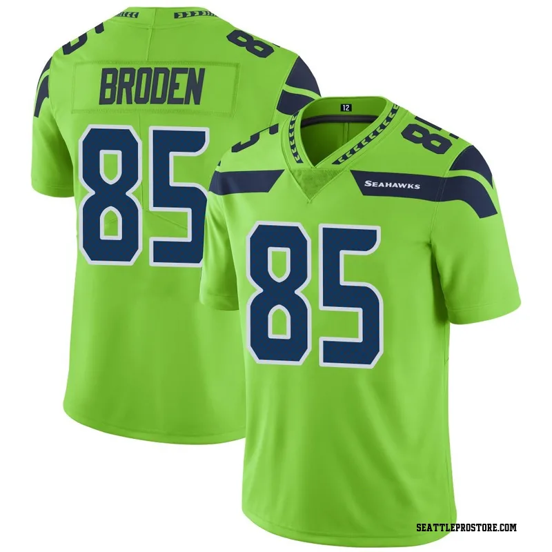 Green Youth Tyrone Broden Seattle Seahawks Limited Color Rush Neon Jersey