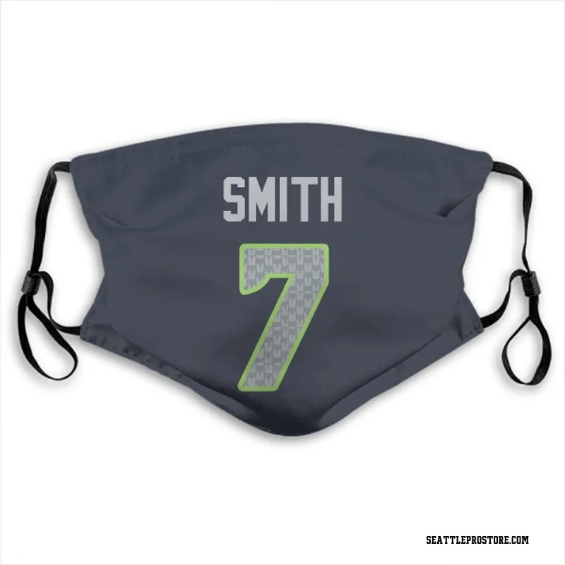 Navy Geno Smith Seattle Seahawks Washable & Reusable Face Mask With PM2.5 Filter